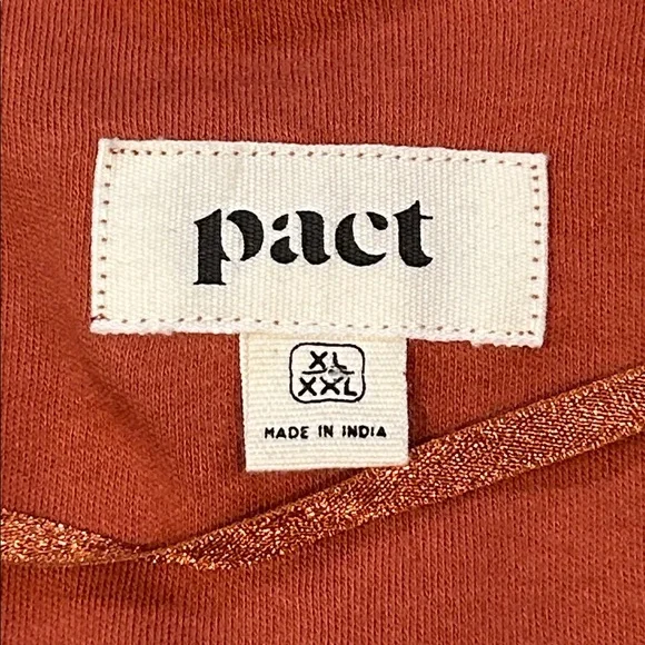 Pact Airplane Cardigan size XL/XXL Baked Clay Open Front Organic Cotton Knit - Picture 6 of 15